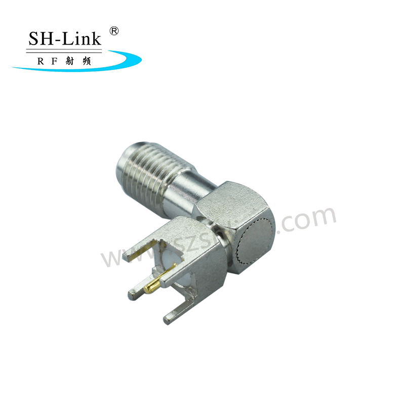 RF coaxial SMA female connector for PCB mount,four pins with plating